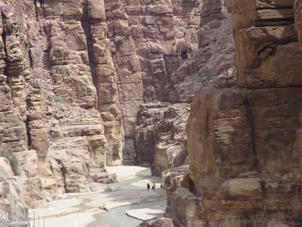Anfang des Wadi Mujib Siq Trails