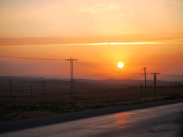 unser 1. Sonnenuntergang in Jordanien
